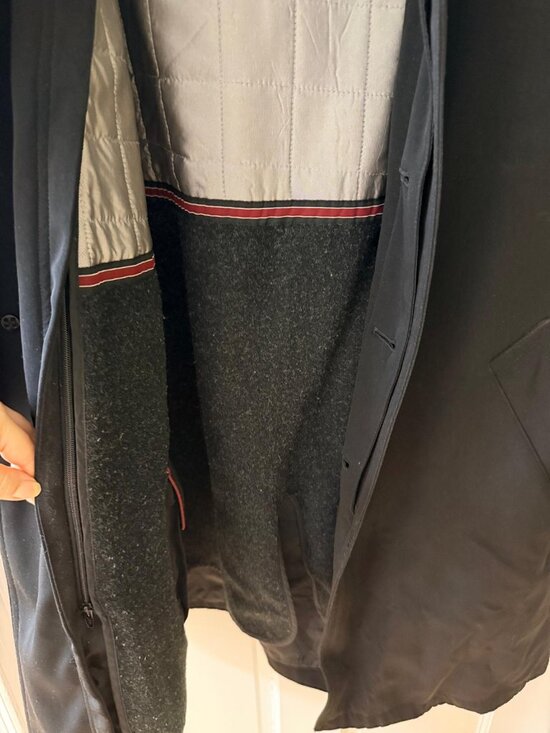 Utex Men’s Size 40 Blend Lined Coat Removable Lining Black Trench - Picture 6 of 8